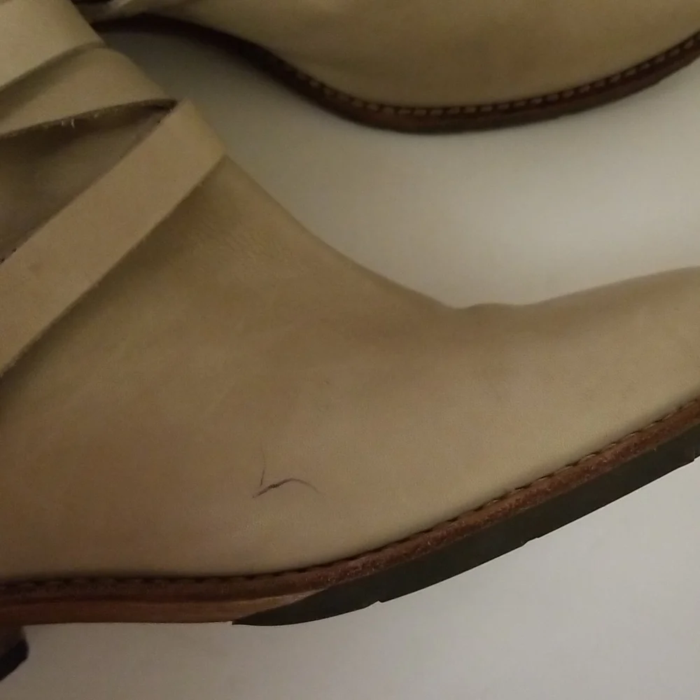 Matisse Beige Wrap Leather Ankle Boots